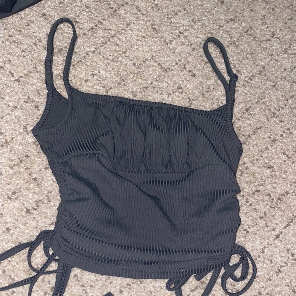 Black Ruched Women's Top